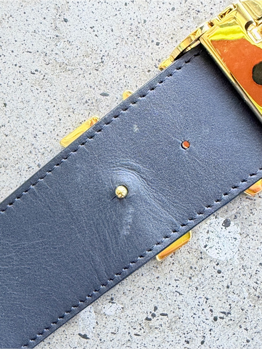 Black Leather MCM belt - Picture 7 of 8